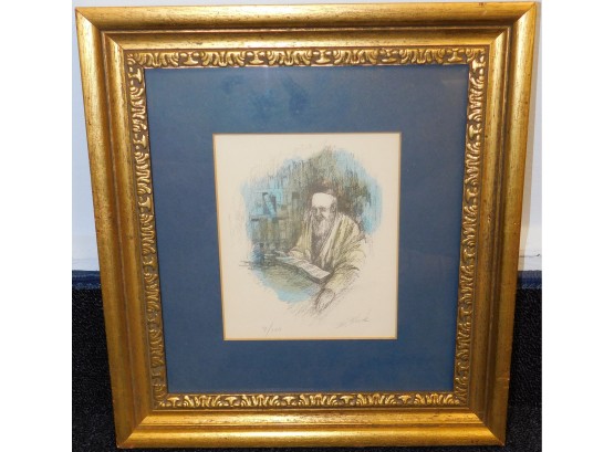 Man Reading By B. Block Framed Lithograph 9/150
