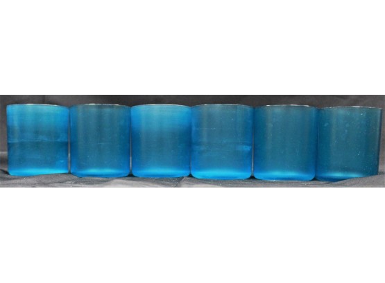 Set Of 6 Blue Plastic Cocktail Cups