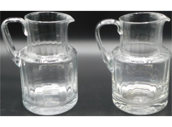 Lovely Pair Of Glass Pitchers
