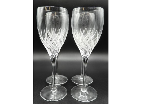 Wildfire Frosted Cut Wine Goblets Set Of 4