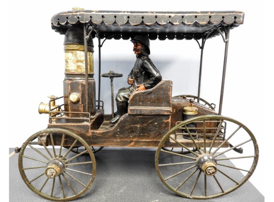 Rare Horseless Carriage Vintage Stanley Steamer Model With Man