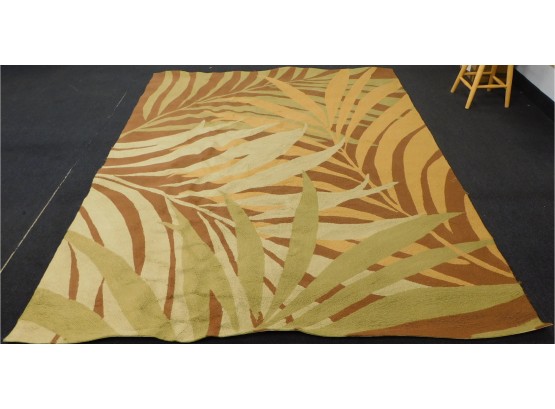 Brown And Beige Large Floral  9' X 7'  Area Rug