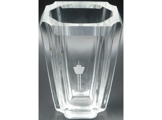 Rectangular Cut Glass Vase