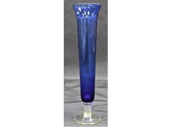 Vintage Hand Blown Cobalt Glass Bud Vase
