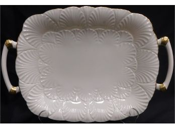 Lenox China Scalloped Serving Platter With Handles