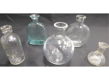 Lot Of Assorted Glass Sand Holders (5)