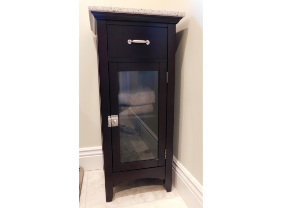 Wood Storage Cabinet With Marble Top