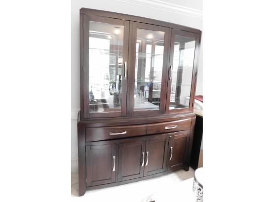 Raymour & Flanigan Hinge Touch Lighted China Cabinet