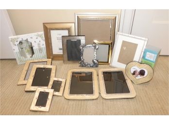 Assorted Lot Of Picture Frames, Variety Of Colors, Styles, & Sizes