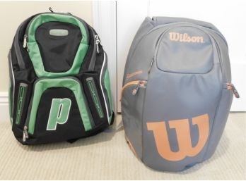 Wilson Gray & Orange Back Pack & Prince Black & Green Back Pack