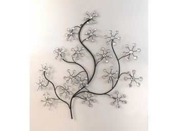 Metal Tree With Glass Stone Wall Decor