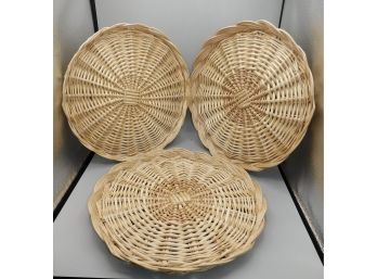 Three Wicker Serving Baskets