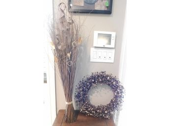 Room Decor Wreath And Tall Decorative Branches