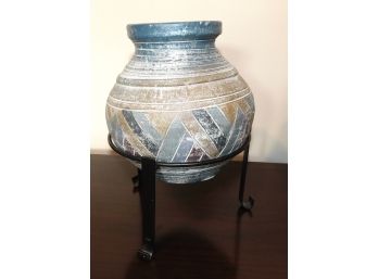 Decorative Ceramic Vase In Stand
