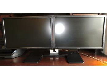 Pair Of 22' Dell Monitors With Dual Monitor Stand,  CN-036XDD-74445-45N-BF8S  & CN-036XDD-7445-45N-BG4S