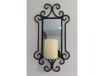 Pair Of Candle Wall Scones With Mirror Back