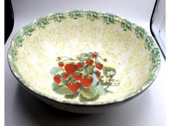 Large Serving Bowl With Strawberry Design