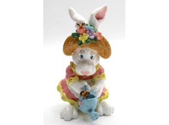 Rabbit With Watering Can Figurine