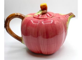 Hand Painted Ceramic Red Apple Tea Pot