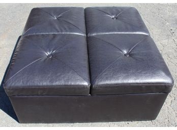 Paige Leather Ottoman With Storage