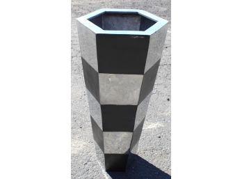 Silver And Black Metal Umbrella Stand