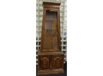 Pyramid Style Curio Cabinet With Glass Shelves