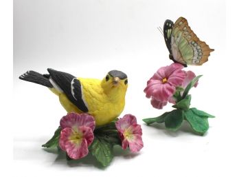 Lenox American Goldfinch & Malachite Figurine Set