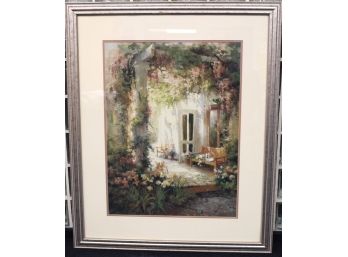 Framed Garden Patio Scene