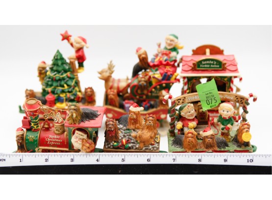 'The Yorkie Christmas Express' - 6 Ceramic Train Cars  (kitchen)