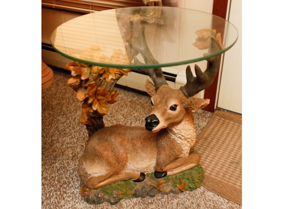 Deer And Branch Base Table With Glass Top - H20.5 X 18' Round (SR)
