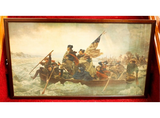 Framed Print Of Washington Crossing The Delaware - H14 X L30 (DR)