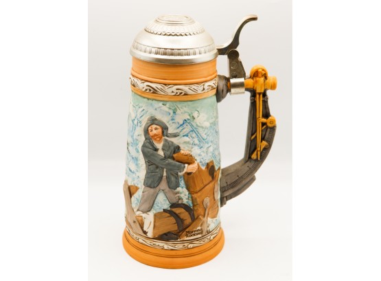 'Braving The Storm' By Norman Rockwell - Limited Edition #2927 - Beer Stein  (closet)