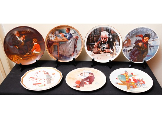 Lot Of 7 Decorative Plates By Norman Rockwell - Collectables  (DR)