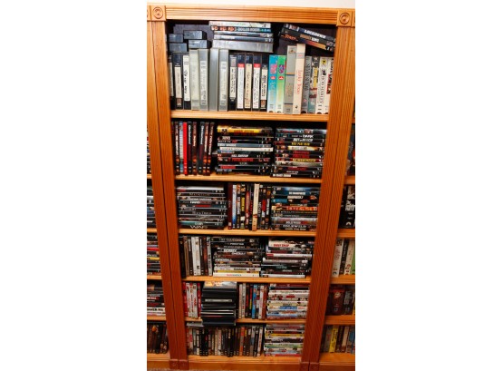 Wooden Cabinet W/ DVDs - H60 X L24 X W6.5 (BR2)