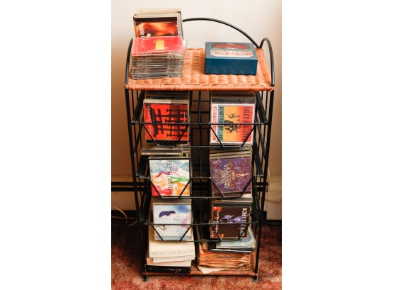 Cast Iron And Wicker CD Holder - H34 X L25 X W14 (BR2)