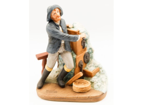 'Braving The Storm' By Norman Rockwell - Figurine - 1982  (kitchen)