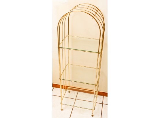 Brass And Glass Small Display Rack - H42 X L13 W10 (DR)