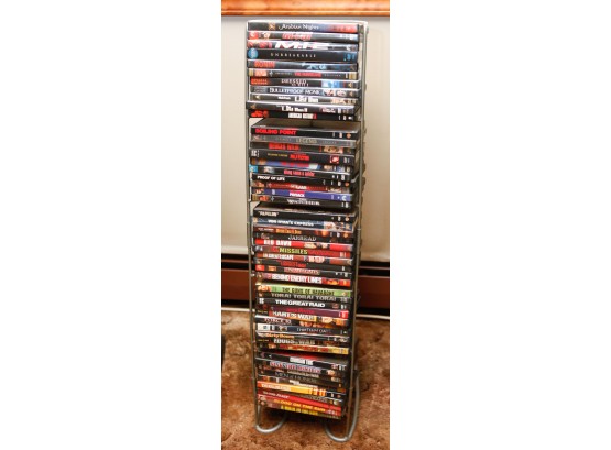 Metal DVD Rack W/ DVDs Included - H45 L14 W9 (LR)