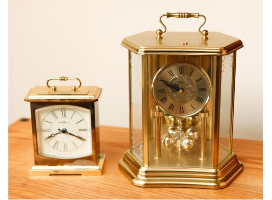 High Quality Vintage Mantle Bulova Clock Made In Germany And 1 Howard Miller Clock   (LR)