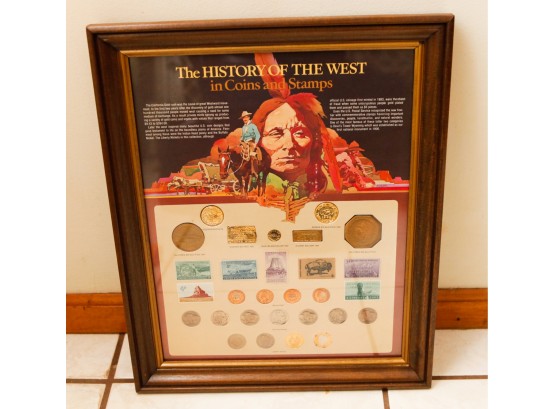 'The History Of The West' Framed Coins And Stamps - 13.0' W X 16.25' H X 0.5' D (hall)