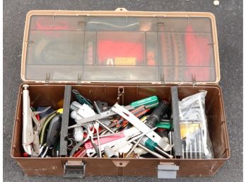 Plastic Tool Box W/ Assorted Tools Included (G)
