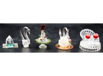 Lot Of 5 Small Crystal Figurines (kitchen)