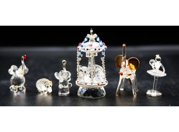 Lot Of 6 Small Crystal Figurines (kitchen)