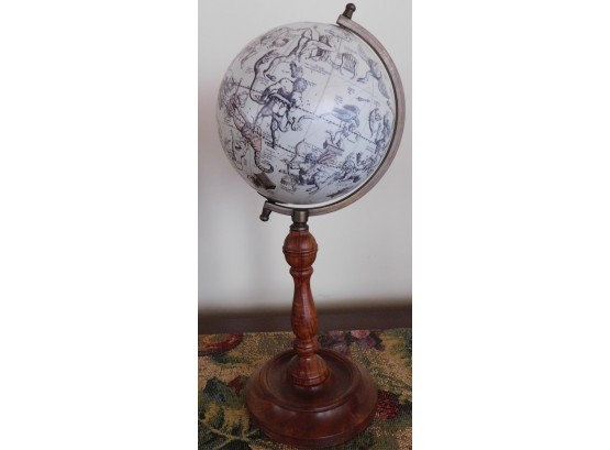 Constellation Map Globe With Wooden Stand