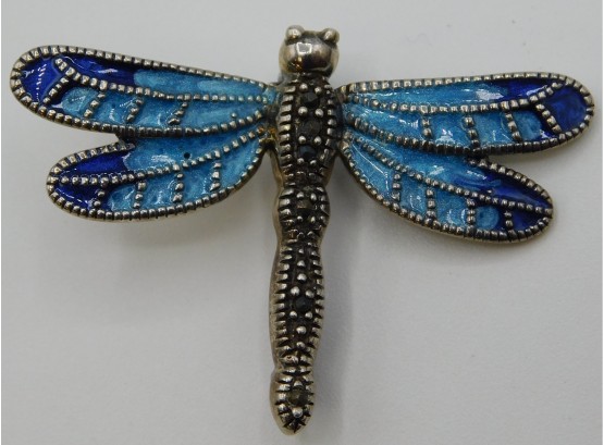 Silver Dragonfly Brooch Pin