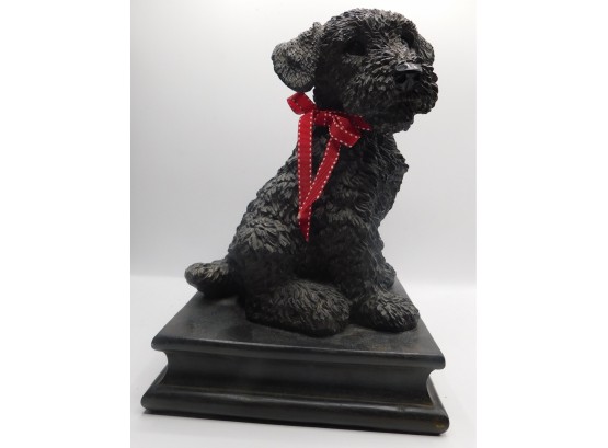ADORABLE BLACK POODLE Small Dog Statue