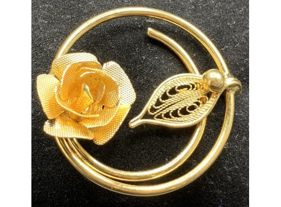 Sarah Coventry Flower & Leaf Ring Brooch Pin