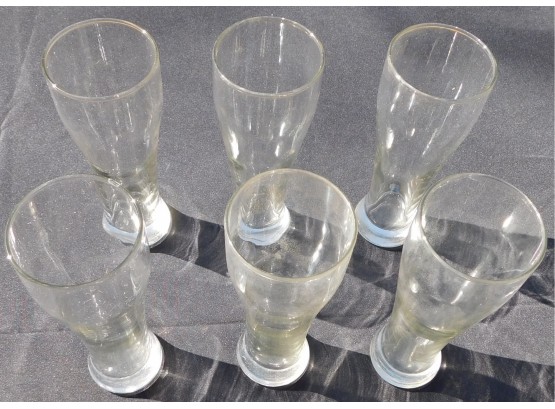 Set Of Six Tall Beer Glasses