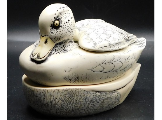 Comoy's Of London Set Of Two Carved Duck Boxes