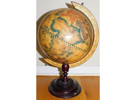 Wooden Globe With Dark Brown Stand